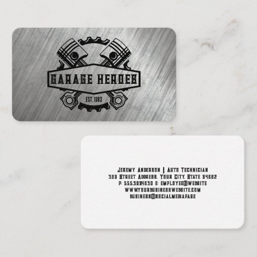 Gears Pistons | Kleur | Autodiensten Visitekaartje (Voorkant / Achterkant)