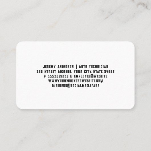 Gears Pistons | Kleur | Autodiensten Visitekaartje (Achterkant)