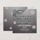 Gears Robot Futuristische Cool Fun Verjaardagsfees Kaart (Voorkant / Achterkant)