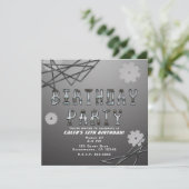 Gears Robot Futuristische Cool Fun Verjaardagsfees Kaart (Staand voorkant)