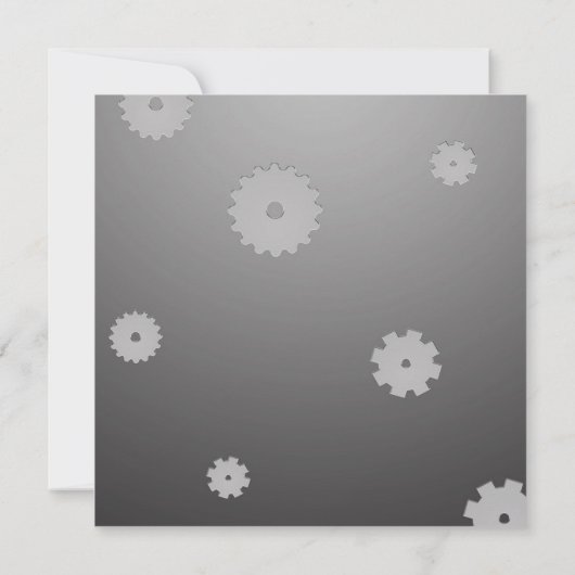 Gears Robot Futuristische Cool Fun Verjaardagsfees Kaart (Achterkant)