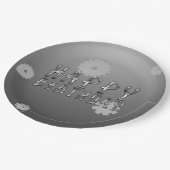 Gears Robot Futuristische Cool Fun Verjaardagsfees Papieren Bordje (Gekanteld)