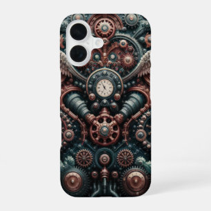 Gears, Wings en  Steampunk Elegance iPhone 16 Hoesje