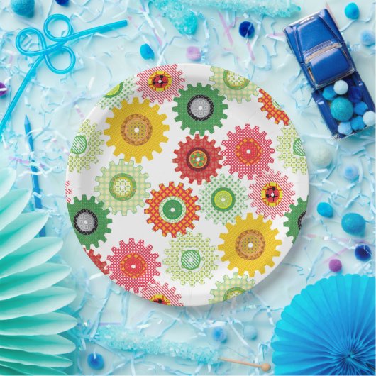 Gearts met patroon papieren bordje (Feest)