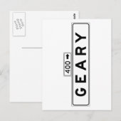Geary Blvd., San Francisco Street Sign Briefkaart (Voorkant / Achterkant)