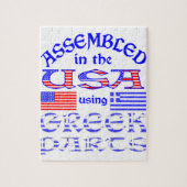 Geassembleerd in Amerikaanse Griekse onderdelen Legpuzzel (Verticaal)