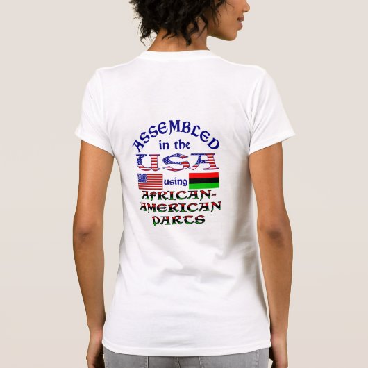 Geassembleerd in de VS met behulp van Afro-Amerika T-shirt (Achterkant)