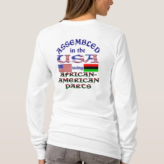 Geassembleerd in de VS met behulp van Afro-Amerika T-shirt (Achterkant)