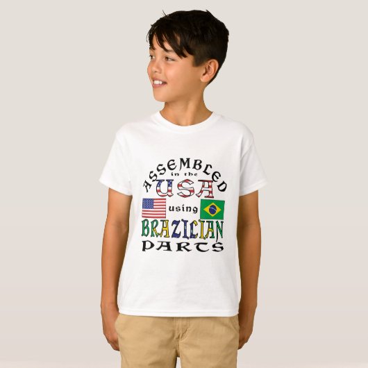 Geassembleerd in de VS met behulp van Braziliaanse T-shirt (Voorkant volledig)