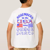 Geassembleerd in de VS met behulp van Griekse onde T-shirt (Achterkant)