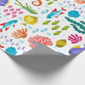 Geassembleerde levensduur van het zee en kleurrijk cadeaupapier (Hoek)