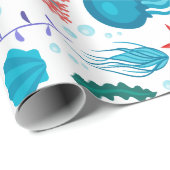 Geassembleerde levensduur van het zee en kleurrijk cadeaupapier (Rol Hoek)