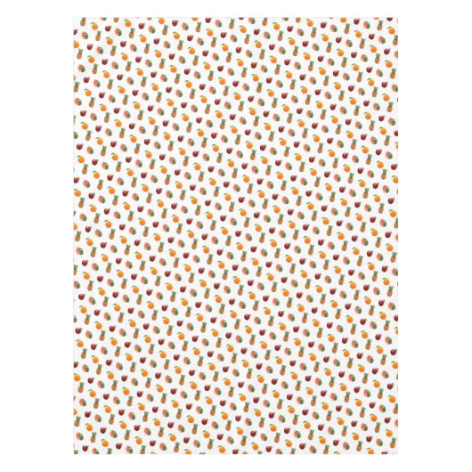 Geassembleerde vruchten op wit tafelkleed (Voorkant)