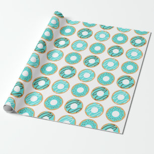 Geassorteerd Blauw Patroon Donuts Cadeaupapier