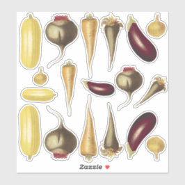 Geassorteerd kleurrijk Vintage groenten Voedingsth Sticker