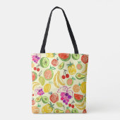 geassorteerd vruchtdoedelpatroon tote bag (Achterkant)