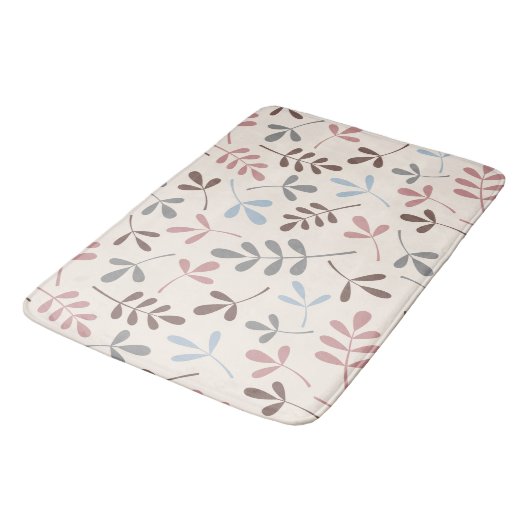 Geassorteerde bladeren Grijs Taupe Blauw Roze CRM  Badmat (Gekanteld)
