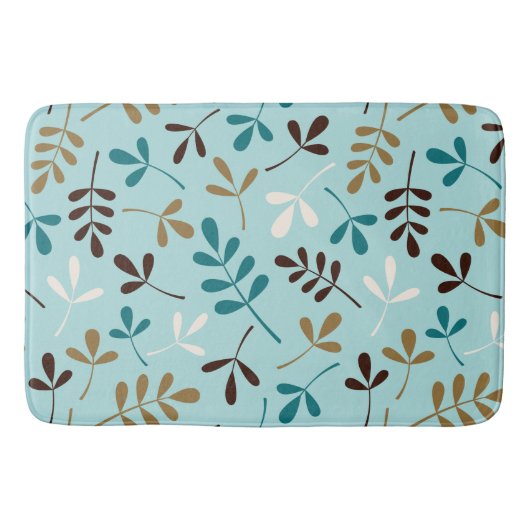 Geassorteerde bladeren Teals Cream Goud Bruin PTN Badmat (Voorkant)