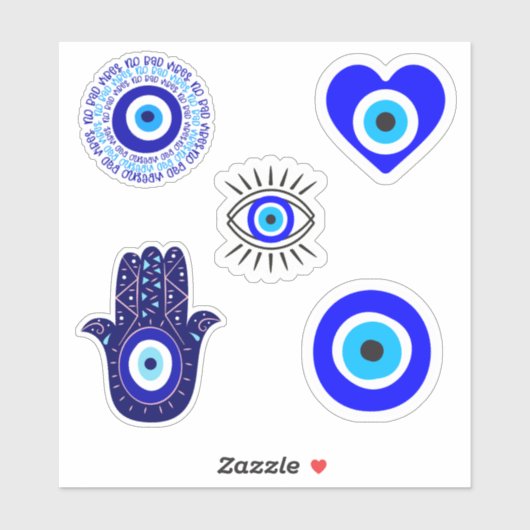 Geassorteerde Blue Evil Grieks Eye Hamsa Sticker B (Vel)