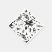 Geassorteerde Bugs Grijs en Zwart Servet (Hoek)