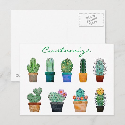 Geassorteerde Cactus Planten Thunder_Cove Briefkaart (Voorkant / Achterkant)