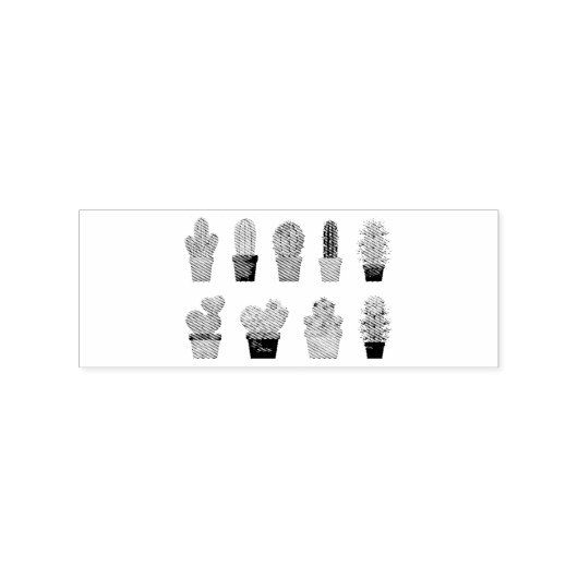 Geassorteerde Cactus Planten Thunder_Cove Rubberstempel (Afrduk)