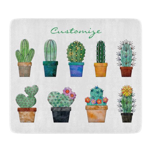 Geassorteerde Cactus Planten Thunder_Cove Snijplank (Voorkant)