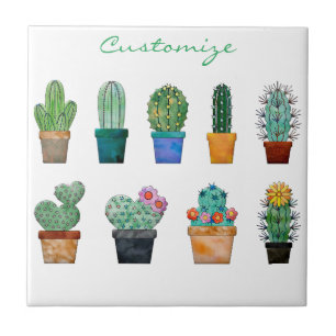 Geassorteerde Cactus Planten Thunder_Cove Tegeltje