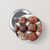 Geassorteerde chocolade ronde button 5,7 cm (Voorkant /achterkant)