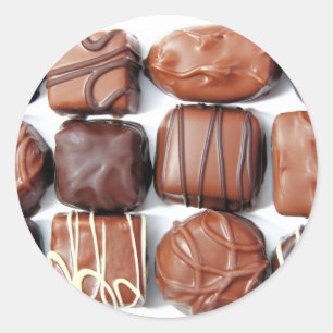 Geassorteerde chocolade ronde sticker