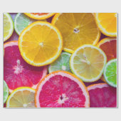 Geassorteerde cirkels van citrusvruchten cadeaupapier (Vlak)