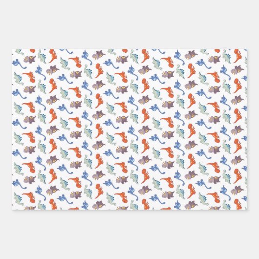 Geassorteerde Cute Kinder Dino - Ruimte - Cucakes Inpakpapier Vel (Voorkant)