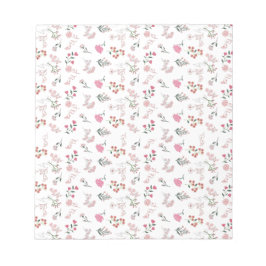 Geassorteerde delicate bloem in patroon notitieblok