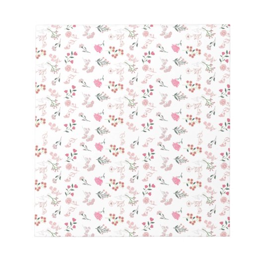 Geassorteerde delicate bloem in patroon notitieblok (Voorkant)