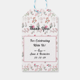 Geassorteerde delicate bloemen in patroon afdrukke cadeaulabel