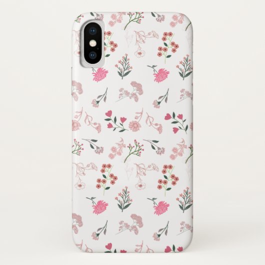 Geassorteerde delicate bloemen in patroon afdrukke Case-Mate iPhone case (Achterkant)
