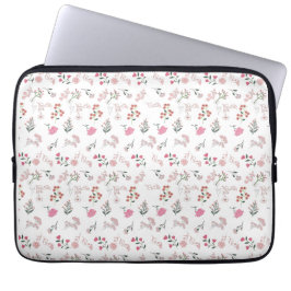 Geassorteerde delicate bloemen in patroon afdrukke laptop sleeve