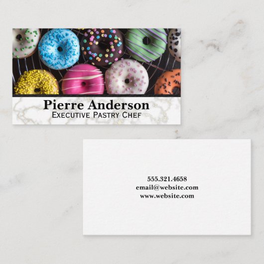 Geassorteerde donuts | banketbakker klantenkaartje (Voorkant / Achterkant)