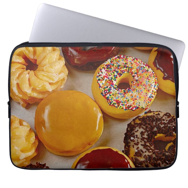 Geassorteerde donuts laptop sleeve (Voorkant)