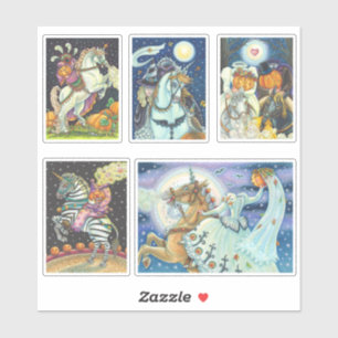 GEASSORTEERDE HOOFDLEZHORSEMAN HORSEWOMAN HALLOEEN STICKER