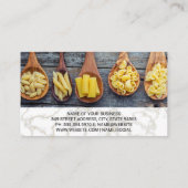 Geassorteerde pasta's op houten lepels | Marmer Visitekaartje (Achterkant)