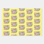 Geassorteerde pioenen op een wikkelpapier set inpakpapier vel (Voorkant 2)