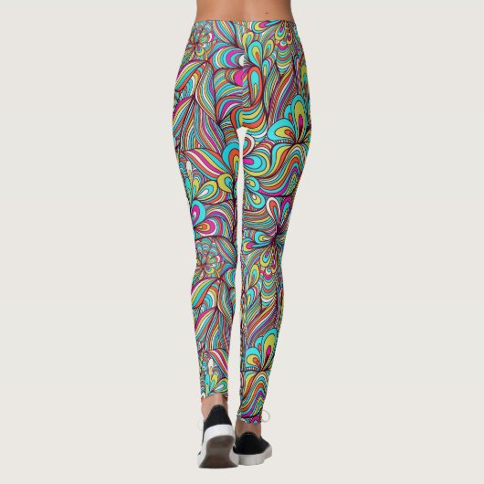 Geassorteerde Psychedelic Swirls Leggings (Achterkant)