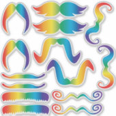 Geassorteerde regenboogsnor sticker (Voorkant)