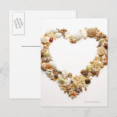 GeAssorteerde seizoenshellen vormen een hartvorm Briefkaart (Voorkant / Achterkant)