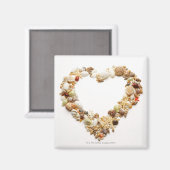 GeAssorteerde seizoenshellen vormen een hartvorm Magneet (Voorkant / Achterkant)