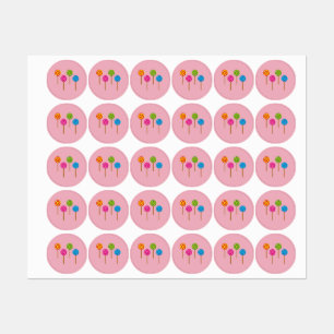 Geassorteerde spirale kleurrijke Lollipops Labels