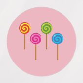 Geassorteerde spirale kleurrijke Lollipops Labels (Design 1)