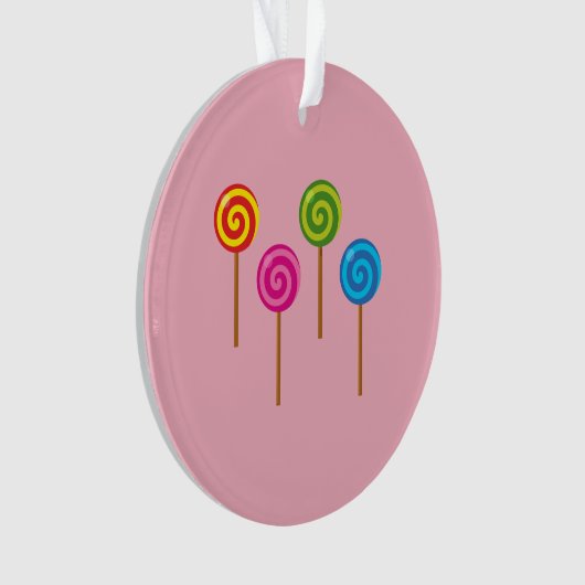 Geassorteerde spirale kleurrijke Lollipops Ornament (voorkant)