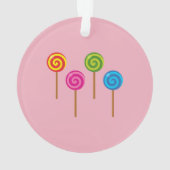 Geassorteerde spirale kleurrijke Lollipops Ornament (achterkant)